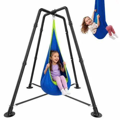 X-Shaped Heavy-Duty Metal Swing Stand - Backyard Play Equipment, Universal Frame for Sensory Pod & Hammock Chairs, Indoor/Outdoor Use, 330 LBS Capacity #sohochic