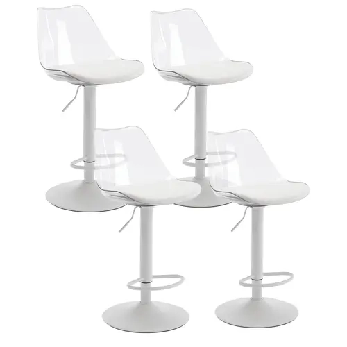 Mojay Modern Height-Adjust Swiveling Counter Stools Set of 2-4, Faux Leather Seat & Backrest Indoor Chairs for Kitchen Island