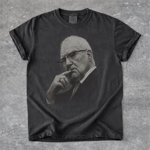 Kevin Reddington Black and White Portrait T-Shirt  Vintage Elderly Man Photo Tee