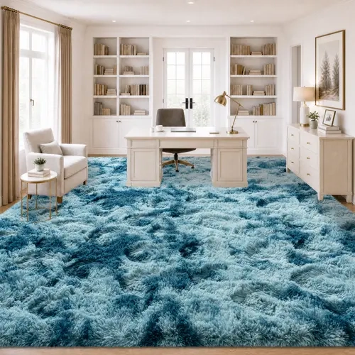 【Summer Sale Deals】【Moving Season】REZUTAN Super Soft Plush Shaggy Area Rug, 4 Free Anti-Slip Stickers Included, Cozy Carpet for Living Room, Bedroom