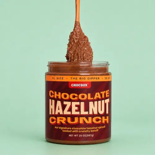 Chocbox Chocolate Hazelnut Crunch Pantry Spread - Creamy Hazelnut Cream, Crispy Kataifi, Crunchy Nuts