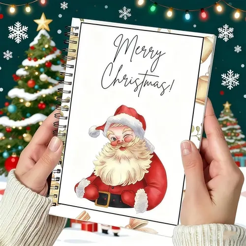 Christmas Gift Card Book – 5x7 Inch Spiral Bound Color Gift Card Holder, DIY Personalized Xmas Gift Organizer for Family Friends Students, Festive Holiday Keepsake