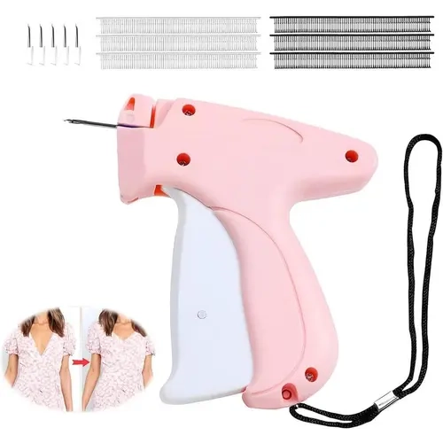 Fine Stitch Pocket-Sized Sewing Machine Kit for Home Use, Multifunctional Tagging Gun with 5 Fine Needles, 500 Black Micro Fasteners, 500 White Micro Fasteners - Textile & Sewing Supplies Crafts, Pocket-Sized Sewing Machines