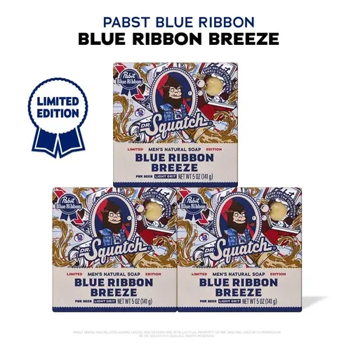 PBR Blue Ribbon Breeze 3-Pack - Dr. Squatch Exclusive Limited Edition Bar Soap