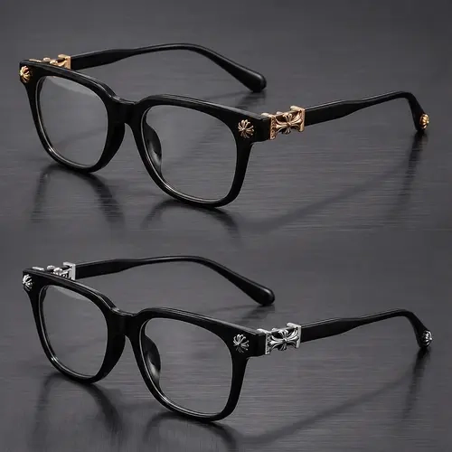 Male Plastic Square Frame Eyeglasses - Casual Retro Fashion Style, Suitable for Daily Wear, College Use, Stylish Eyewear for Eye Care Accessories