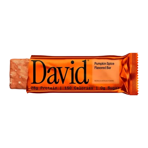 David Protein Pumpkin Spice Gold Bars | 28g Protein, 150 Calories, 0g Sugar | 12 Bars