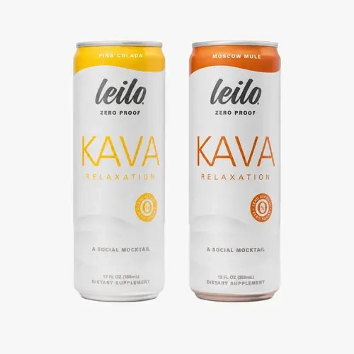 Leilo Mocktail Kava Drink – 12-Pack Sugar-Free | Alcohol-Free Cocktail-Inspired Relaxation Beverage | Moscow Mule, Lime Margarita, Pina Colada | 12oz Can