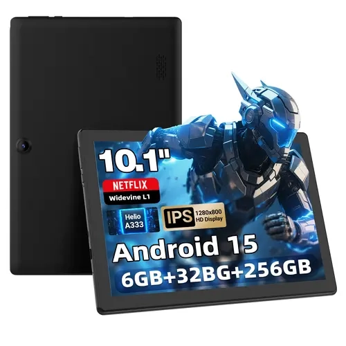 DigiLand 10.1 Inch Android 15 Tablet 6000mAh Battery 6GB RAM 32GB+256GB Storage, Dual Camera, WiFi BT 5.0, HD IPS Touchscreen toolupgrade