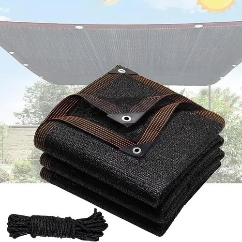 90% 10X20FT Black Shade Cloth, Outdoor Sunblock Shade Cloth with Grommets, Durable Sun Shade Netting Shading Antifreezing for Patio, Garden, Plants Cover, Greenhouse, Barns, Dog Kennel