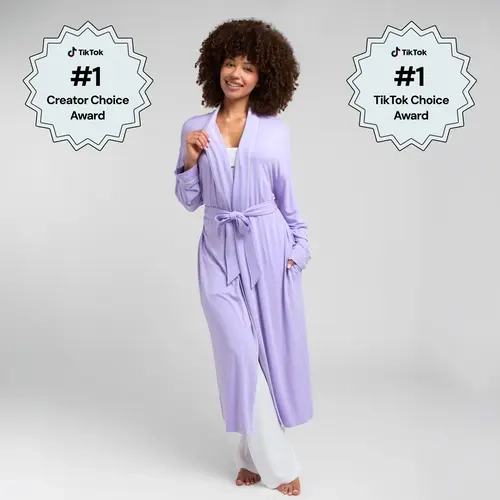 Comfrt | Luna Lounge Robe | Buttery-Soft Modal Spandex Jersey Bath Robe