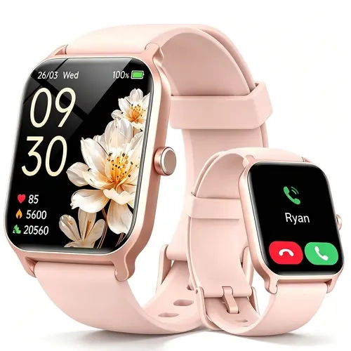 Smart Watch for Men and Women - 2.01" Touch Screen Wearable Watch with Message Reminder, Step Counter, Alarm, Timer, Music Control, Comfortable Strap, Compatible with Most iOS & Android Smartphones | Mens Gifts, Gifts for Women, Cool Gadgets