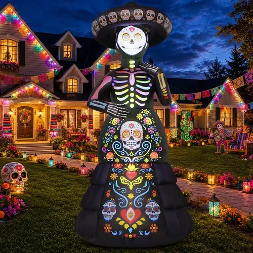 GOOSH 7.2FT Halloween Inflatables Outdoor Decorations Ghost Bride Halloween Blow Ups with LED Lights for Yard Indoor Lawn Party Porch Garden Inflatable Decor,sohochic