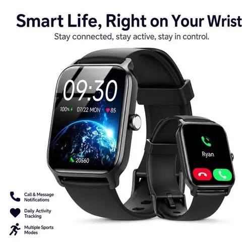 Smart Watch for Men & Women, 2.01" Touchscreen Digital Watch with Basic Step Counter, Daily Activity Display, Notification Reminder, Lightweight Sports Style, Compatible with iOS & Android,back to school,back to school haul