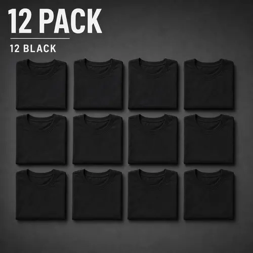 Men's Cotton Short-Sleeve Crew Neck T-Shirts - 12-Pack  / 6-Pack  - Comfort Fit Basic Undershirts for Gym, Summer Menswear,sohochic