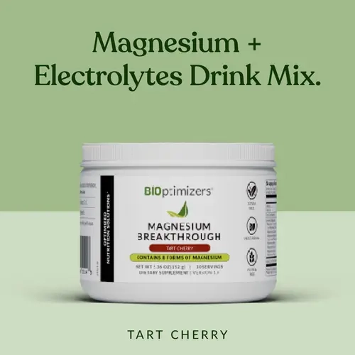 BIOptimizers Magnesium Breakthrough Drink –8 Forms of Magnesium + Electrolytes, Fruit Punch Powder for Sleep, Hydration & Recovery, 365-Day Guarantee