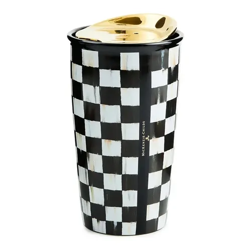 MacKenzie -Childs Check Ceramic Travel Cup