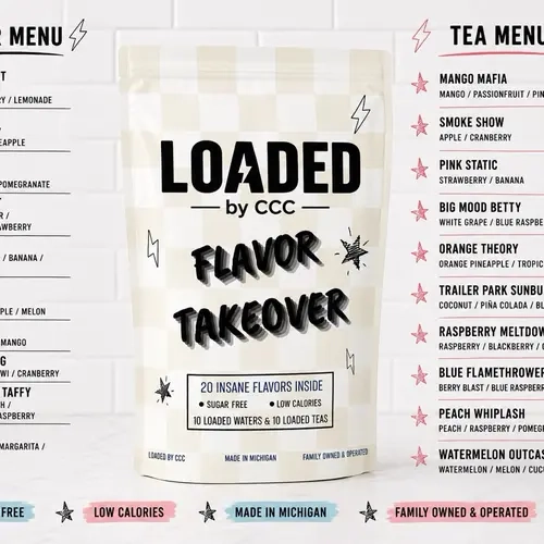 20 pack Flavor Takeover-At home flavor packs. 10loaded waters. 10 loaded teas. Limited Edition
