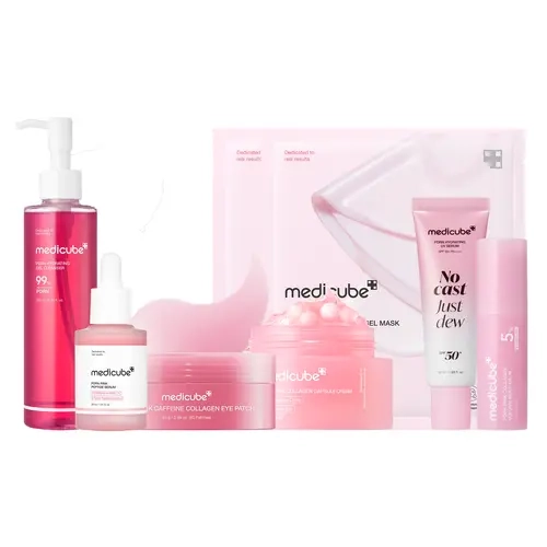 [NEW] [medicube] Affordable PDRN Pink Glow Edit | Ultimate 7-step Dewy Glow Routine | PDRN & Volufiline & Collagen & SPF 50 |  Anti-Aging, Firming, Puffiness, Glow, Hydration | For Dark Circles, After Spots, Rough, Hyperpigmentation | Korean Skincare
