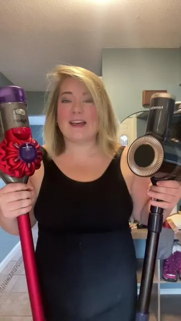 Dyson vs tiktok shop vacumm which one works better?? #dyson #dysonuprightvacuum #tiktokvacuum #justanothernurse1 #fyp #notviral #compairing #christmas #cleaning #cleaningtiktok 