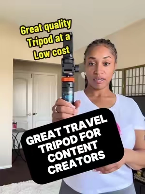 Calling all content creators. This is a freay tripod for travel vlogs or sit down videos. Very convenient at a low cost for great quality. #tripod #selfiestick #contentcreator #camera #tiktokmademebuyit #tiktokshop #tiktokaffiliate #CapCut 