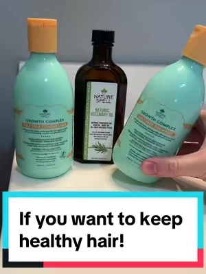 This shampoo and conditioner hair growth kit with rosemary oil from @Nature Spell has changed the game!  #tiktokshop #tiktokshopfinds #naturespell #haircareproducts #rosemaryoil 