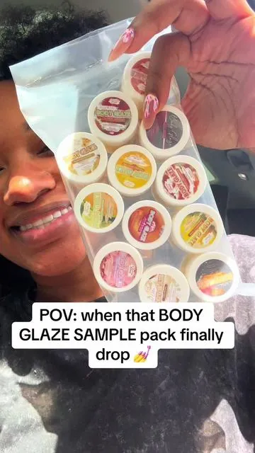 The BODY GLAZE sample pack sold out in like 10 mins on my live!!! Yall if you missed it we are working on dropping sample sets every Friday (to be determined). Stay checked in for updates. #bodyglaze #fyp #canvasbeauty 