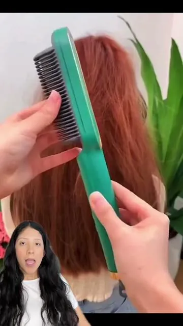 Probando el cepillo alisador más viral 😳#hair #hairstyle #cepilloviral #TYMO #greenscreenvideo #cabello #hairstraightener 