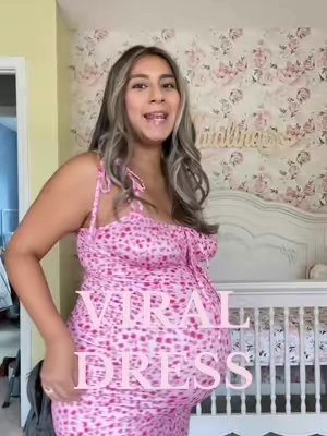 You need to add this to your cart right now! 🛒🌸🎀🍒 literally the prettiest and stretchiest dress ever!  #viraldress #dress #pregnantlife #pregnanttiktok #tiktok #tiktokshop 