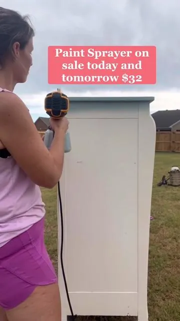 #creatorsearchinsights $32 today and tomorrow-the grey color! #diybudgetfriendlyprojects #paintsprayer #diyfurnitureflips #diyhomeprojects #paintingfurniture #tiktokshopbacktoschool #spotlightfinds