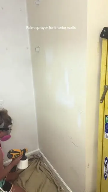 I used my paint sprayer for my interior walls yesterday. It was so quick and easy using the paint sprayer #paintsprayer #diyprojects #homeomprovements #trimhack #paintingwalls #paintinghack #creatorsearchinsights #spraygun #shoptiktok #tiktokfinds #tiktokshopfinds #diymadeeasy