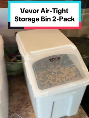 Air Tight BPA free food grade storage bins from @VEVOR_USA were the perfect solution for storing our bird seed and cat food. If you need some food grade storage containers for food storage or other ingredients…these are amazing! #storage #storagecontainers #storagebins #foodstorage #containers #pantry #pantryorganization #dogfoodstorage #catfoodstorage #householditems #householdstorage #treasurefinds 
