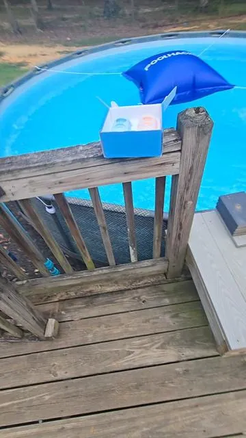 these pool capsules work great.  #winterizing #winterizingkit #winterizingpool #poolclosing #poolhack 