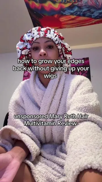 literally just took off my wig and had to tell yall the tea ! unsponsored btw 😭  #maryruthsorganics #maryruthsmorningmultivitamin #maryruthhairgrowth #edgesback 