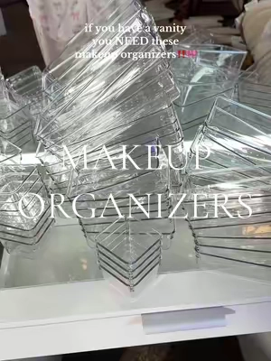 just solved my problem👏🏼get yours in the orange 🛒↖️  #makeuporganization #vanityorganization #makeupstorage #makeuporganizer #clearorganizingcontainers #vanityorganizing #vanitysetup #vanitytour #makeupcontainer 