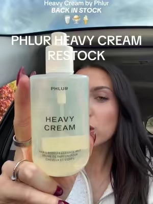 Heavy Cream is finally back in stock!!  @Phlur Fragrances has been sold out for months now!! Perfect mix between dessert and clean vibe ✨ gourmand fragrance ✨notes: marshmallow, vanilla mousse, salted caramel, whipped cream, lemon sugar  ✨ smells like marshmallow fluff meets whipped cream GET IT BEFORE ITS GONE!! #phlur #phlurfragrance #gourmandperfume #perfumetok #affordablefragrances #afforfableperfumes #beautydeals #heavycream #heavycreamphlur #phlurheavycream #heavycreambodymist #heavycreamperfume #perfumerecommendations #fragrancerecommendations #treasurefinds