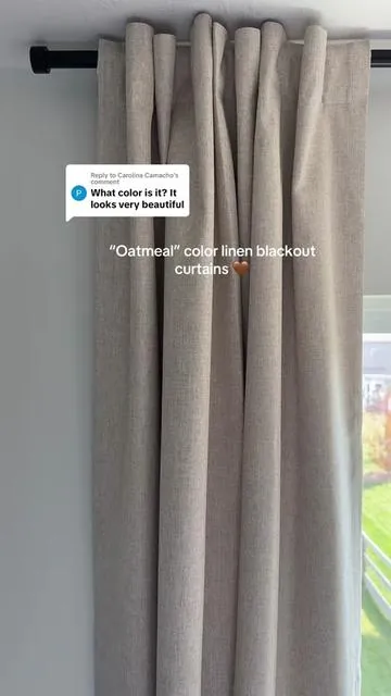 Replying to @Carolina Camacho these are the oatmeal color for everyone asking 🤎  #curtains #blackoutcurtains #bedroomcurtains #bedroominspo #tiktokshop #tiktokshopblackfriday #tiktokshopcybermonday #cozyathome #falldealsforyou 