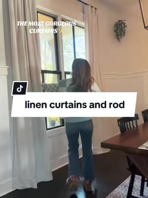 The linen blackout curtains (and rod) you didnt know you needed. The best way to elevate your space and provide privacy! Theyre absolutely gorgeous and make our home feel so cozy ✨🫶🏼 #curtains #curtainrod #cosyathome #homedesign #housesoftiktok #homedecor #homeimprovement #homeproject #housedesign #interiordesign #curtains #linen #modernfarmhouse 