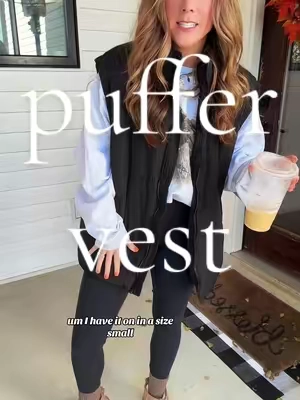Cannottttt stop grabbing for this vest!!! It just spruces up your basic legging + sweatshirt combo! #momlife #momfashion #fallfashion #fashion #OOTD #outfitoftheday #tiktokshopblackfriday #tiktokshopcybermonday #vest 