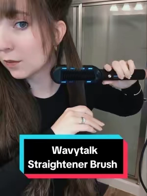 Silky straight hair WITHOUT the damage 😩🤌🏼  @wavytalkofficial has you covered 🫶🏻  #wavytalk #wavytalkhair #straighthair #silkyhair #glasshair #hairtutorials #haircare #hair #hairgoals #straightener  #straightenerbrush #curlygirl