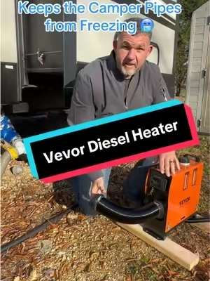 Vevor Diesel Heater helps keep the camper pipes from freezing currently on a Black Friday Cyber Monday flash sale #dieselheater #vevor #campertips #fulltimerv #fulltimervliving #tiktokshopblackfriday #tiktokshopcybermonday 