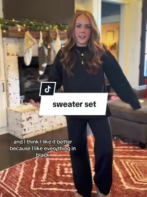 So classy and comfortable! 🤎🖤✨🫶🏼☁️ #sweaterset #twopieceset #OOTD #classy #comfy #comfyclothes #momoutfit #momstyle #millenials #millenials #mademyyear #newyearnewaura 
