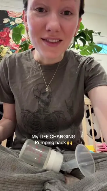 I saw someone do this on TikTok last summer, and if I could thank her today I would with my whole heart. You don’t need separate pumping bras!! Try this out & send to your mom friends 💜 they just might love you forever! #nursingbra #pumpingbra #newmomtips #momhack 