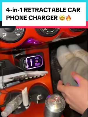 this car charger literally has all you need to make your car 10x better #4in1charger #phonecharger #carcharger #retractablecarcharger #tiktokshopjumpstartsale 