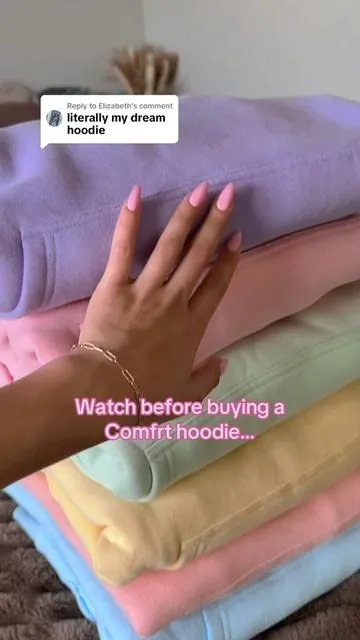 Replying to @Elizabeth which color is your fav? 🩷🧡💛💚🩵💜 @Comfrt #comfrt #pastelhoodie #comfrtpastel #sweatset #viral 