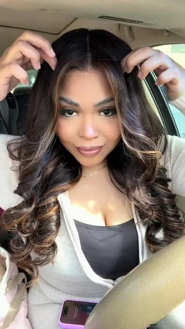 Pre-everything glueless wig 🤎✨ #unicehairofficial #unicehair #bestaffordablewigs #humanhairwigs #wiginfluencer #unice #gluelesswig #wiginstall #valentineshair #valentinesday #balayage #valentinesday2025 