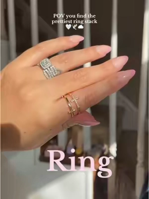 I love this ring stack, so beautiful and dainty 🤍 @Tewiky  #tewiky #tewikyjewelry #christian #christiantiktok #fyp  #god #jesus #jesuslovesyou #ring #rings  #tiktokshoploveatfirstfind