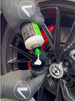 Super Satisfying Car Detailing ASMR 🔥 - The VIKING Tire Shine Applicator Brush features ultra-soft, dense bristles that glide over your tire and into lettering and raised designs for a smooth, even application. A convenient stand is included for drying and easy storage. - #asmrvideo #asmrsounds #satisfyingvideos #oddlysatisfying #asmr #detailer #mobiledetailing #autodetail #carwashing #detailingcars #cardetailing 