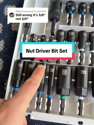 Replying to @𝓙𝓪𝔁𝓸𝓷🌾 this but driver bit set will definitely have the right size you need! #powertools #sockets #impactdriver #toolsofthetrade #bluecollar #bluecollarboys #handyman #toolset 
