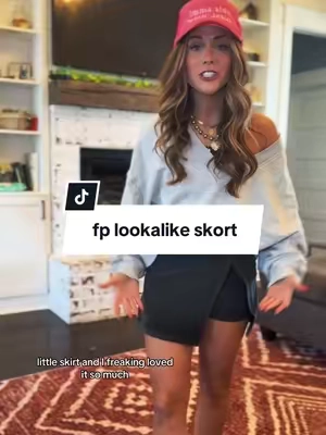 This athletic skirt is soooooo comfy and adorable! Def gonna be wearing it wayyyy too much! 🖤🫶🏼✨ #fp #lookalike #thelookforless #athletic #athleticskirt #OOTD #februaryfinalpush 