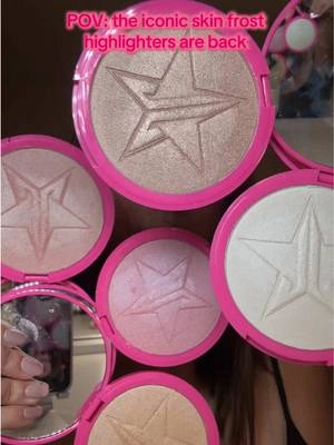 The iconic skin frost highlighters are back with old and new shades!! We all missed ice cold and it’s back!! @Jeffree Star Cosmetics @Jeffree Star #jeffreestarcosmetics #jeffreestarmakeup #jeffreestarskinfrost #skinfrosthighlighter #skinfrost #jeffreestar #highlighter #glowbabyglow #glowymakeup #backinstock #makeuprelease 
